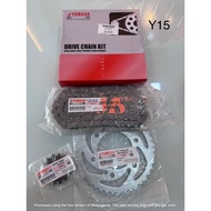 SPROCKET SET R15/Y15 / 135LV V1-V7/ LAGENDA 115/ Y16ZR ORIGINAL RANTAI + SPROCKET FRONT + SPROCKET R