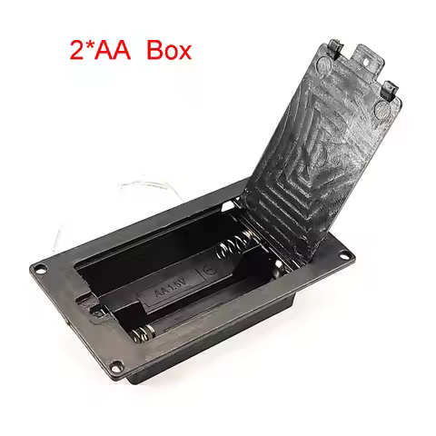 2 Slots AA Battery Holder 3V AA Battery Storage Box 2AA Case With Leads Wirees ON/Off Switch Screw C