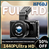 HFGDJ Car DVR Dashcam IPS Wifi GPS FHD 1440P 24H Parking Monitoring Dual Lens Auto Camcorder Rear Ca