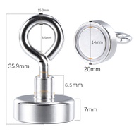 20 mm Neodymium Magnets Hooks Tensile Force 12 kg (26 lbs) Eyelet Magnet with Hooks Magnetic Holder 