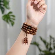 [108 agarwood seeds] Agarwood Ring 108 Seeds Mix Lu Thong Large represents 5 elements Metal - Wood -