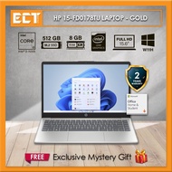 HP 15-FD0178TU / FD0179TU / FD0181TU Laptop (i3-N305,512GB SSD,8GB,Intel,15.6" FHD,W11,HS) - Gold / 