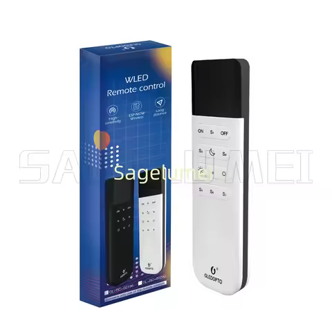 WLED Remote GLEDOPTO Control ESP Now 7 Group Preset Scenes 2.4GHz WiFi Wireless 50M Distance On OFF 