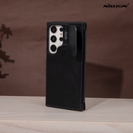 Nillkin Qin Prop Leather เคสหนัง ฝาพับ มีที่ปิดเลนส์ ขาตั้ง เก็บบัตรได้เยอะ รุ่น S24 Ultra ดำ/น้ำตาล