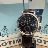 【極新】IWC 萬國錶 柏濤菲諾系列 計時腕錶 IW391008 黑色錶盤 鱷魚皮帶 經典正裝男錶