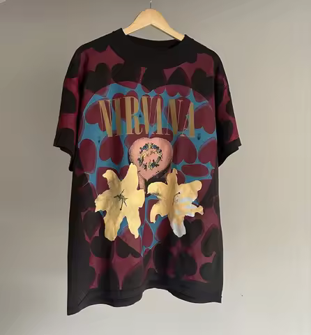 Nirvana Heart Shaped Box T-Shirt AOP XL Vintage Single Stitch MODERN Giant Tag