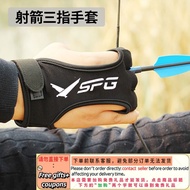 AT/🥏Bow and Arrow Archery Finger Guard Gloves Three-Finger Traditional American Reflex Bow Arrow Out