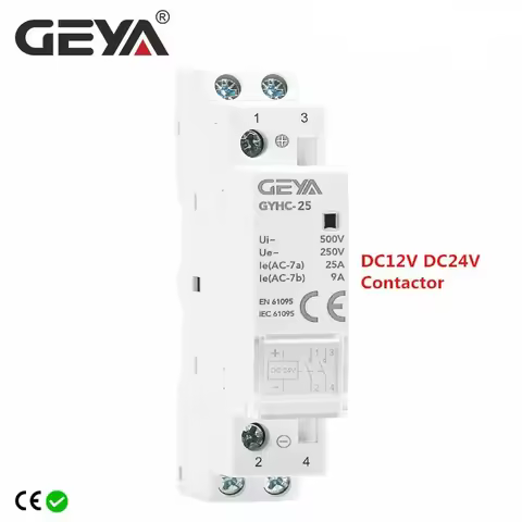 GEYA Din Rail Household Modular DC Contactor DC24V 25A 2NC 2NO 1NO1NC 50/60Hz Modular House Contacto