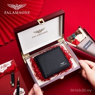 Dompet Lelaki Falai Armani Dompet Pendek Kulit Asli Dompet Kulit Mewah Perniagaan Hadiah Hari Lahir 