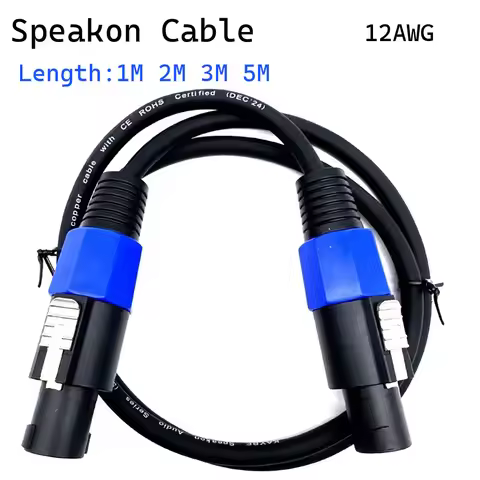 Speakon Cable 12AWG Heavy Duty Male to Male Twist Lock Connector for PA System DJ Speaker Pro Audio 
