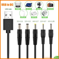 【Ready Stock】USB to DC Power Cable Cord 5.5x2.1mm/5.5x2.5mm/3.5x1.35mm/4.0x1.7mm/2.5x0.7mm DC Port Charging Cable Power Supply Cord Line