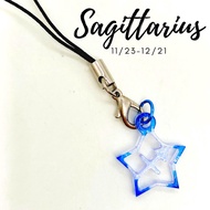 Handcraft Keychain Necklace Sagittarius Horoscope Astrology Zodiac Constellation Mobile Phone Charm 