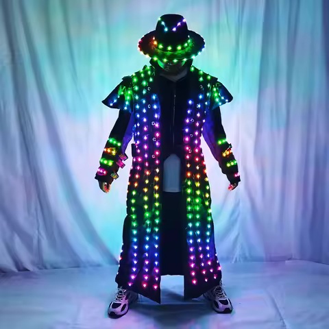 Stage Party Decoration Party Fancy Dress LED Dance Robot Luminous Costume Suits Rave Glowing Perform