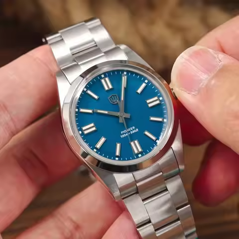 Watchdives WD1016 V3 36Mm Vintage Watch VH31 Sweep Quartz Watches Man Enamel Blue K1 Bubble Mirror S