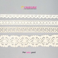 Charisma Crochet Crochet Lace - Cream Crochet Lace 1cm, & 3cm Wide Crochet Lace/ Price per 1 Yard (9