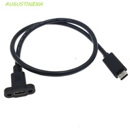AUGUSTINEXH Type C Extension Cable 0.3m/0.5m/1m/1.5m Black With Screw Hole Type C Panel Mount Male T