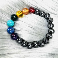 Chakra Shield -Hematite with 7chakra