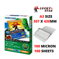 LUCKY STAR A3 Laminating Film / Laminate Film / Plastik Laminate A3 100 Micron 100 Sheets