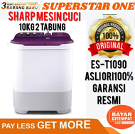 MESIN CUCI SHARP ES-T1090 10KG 2 TABUNG 1090 10 KG mesin cuci sharp 10 kg 2 tabung