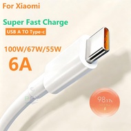 6A Fast Charging Cable 90W 67W USB to Type C Data Cable For Xiaomi 15 14 13 Ultra Redmi Note 14 13 P