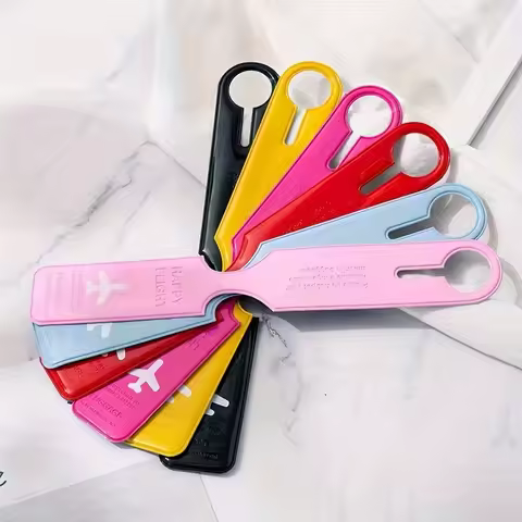 5pcs Travel Luggage Tag Cover Suitcase ID Baggage Tag Holder Letter Baggage Boarding Tags Portable L