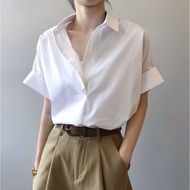 CICI_shop2 | Lucky Woman Batwing Shirt Loose Fit White Korean Style For Women Clothing Lady 057