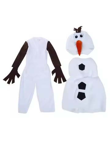 Sydanne Anime Cosplay Kids Frozen Snowman Olaf Cosplay Costume Jumpsuit Smock Hats Fancy Dress Party