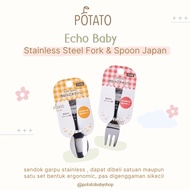 Echo Baby Stainless Steel Fork & Spoon Japan / BLW Baby Led Weaning Cutlery