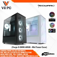 Tecware Forge S Omni TG ARGB ATX Tower Chassis / 4x Omni P2 ARGB Fans + HUB / Slide in TG / Front Mesh [2 Color Options]