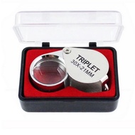 Kaca Pembesar Portable Lipat Loupe 30x21 / LED Powers Jewelers Loupe