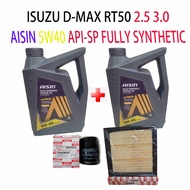 ISUZU D-MAX  2.5/3.0 OIL FILTER + AIR FILTER + (2x4L) AISIN 5W40 API-SP(USE 10K)  FULLY SYNTHETIC EN