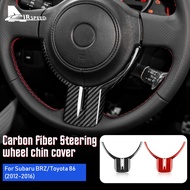 AIRSPEED Real Carbon Fiber For Subaru BRZ Toyota GT86 2012-2020 Steering Wheel Chin Decorative Frame Sticker Interior Accessories