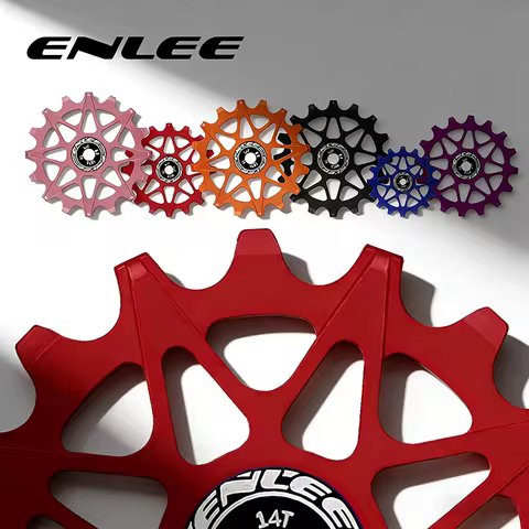 ENLEE Aluminum Alloy Bike Pulley Wheel 10T/12T/14T/16T Ceramic Bearing Rear Derailleur Jockey Wheel 