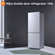 Xiaomi 185L Double Door Small Refrigerator Household fridge cooler box Power Saving Mute Ultra-Thin Freezer cooling box Refrigerated Rental Dormitory Small Mijia Freezer Large capacity gift