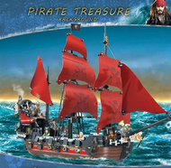 ของเล่นชุดสร้างเรือ Queen Annes Revenge สีแดง จาก Pirates of the Caribbean