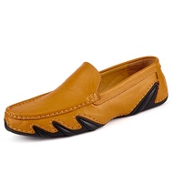 INLIKE Terbaru Lentur KULIT Sepatu Pria Santai Slip On Full Black Pria Casual Loafer Pantofel Cowok 