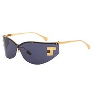 Curved Half-Frame Sunglasses CH-71787 Metal Frame Anti-Ultraviolet Men Women Fashion Sunglasses