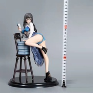 Native Literary Girl Library Bookstore Girl Decoration School Uniform Chair Figure Sexy Beautiful Gi