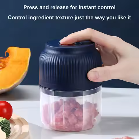 Electric egetable Chopper Food Processor 300ML Cordless Mini Onion Chopper Rechargeable for Nuts Chi