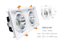 ดาวน์ไลท์ โคมดาวน์ไลท์ฝั้งฝ้า หน้าเหลี่ยม ขั้ว E27 รุ่น S423/S428/557-2 ดาวน์ไลท์หน้าขาว หน้าดำ เปลี