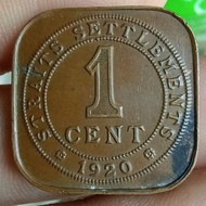 koin 1 cent straits settlements 1920