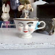 90s 陶瓷娃娃臉茶杯咖啡杯 Doll Face Ceramic Tea Coffee Mug