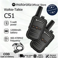Motorola C51 Mini Two Way Radio Walkie Talkie Long Range 5KM Outdoor 5W 16 Channels UHF 9800mAh Type