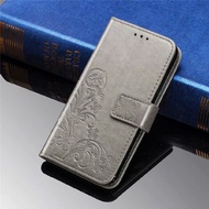 Flip Stand Wallet Case OPPO R9S F3 R11S PLUS R15 Pro R15X R17 PRO A5 A9 2020 A11X Reno 10x zoom reno 5G RENOA Embossed Clover 360° Full Protector Phone Case [grey]
