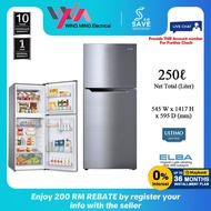 [Save 4.0] [FAST SHIPING] Elba 250L ER-G2521 Peti Sejuk Fridge 冰箱 Freezer Refrigerator ER-G2521(SV) Energy saving Ice Maker ER-N1854(SV) ER-G3125(SV) Peti ais No Frost | Manual Defrost manufacture Warranty