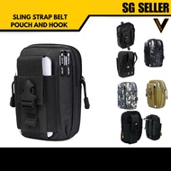 [SG SELLER] NYLON MULTIPURPOSE 3 IN 1 MEN'S UTILITY SLING WAIST HOOK BELT COMPACT EDC POUCH PHONE TO