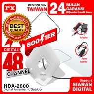 Antena TV Digital DVBT2 Indoor Outdoor Booster Antenna Analog 4K PX HDA-2000