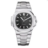 Seiko Mods PP Nautilus Black dial silver band & bezel Seikolex stainless steel mechanical watch auto