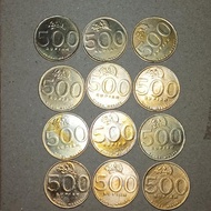 koin 500 melati kecil berbahan kuningan tahun 2000