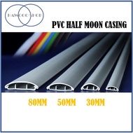 【6 FEET】 PVC Half Moon Floor Cable Trunking PVC Casing 30MM / 50MM / 80MM (Grey) / Lantai Casing Separuh Bulat
